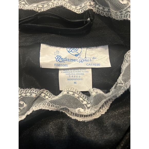 Lot of 2 Vintage 80s Lace Teddy One Piece Lingerie Black & White M 36 Warners - Picture 8 of 8